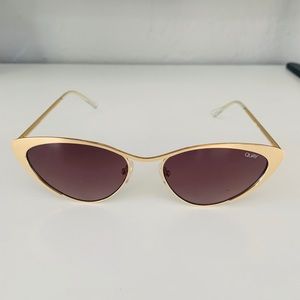 Quay Gold Rim Cat Eye Sunglasses